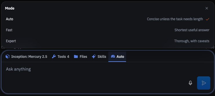 Reply mode picker: Auto, Fast, or Expert