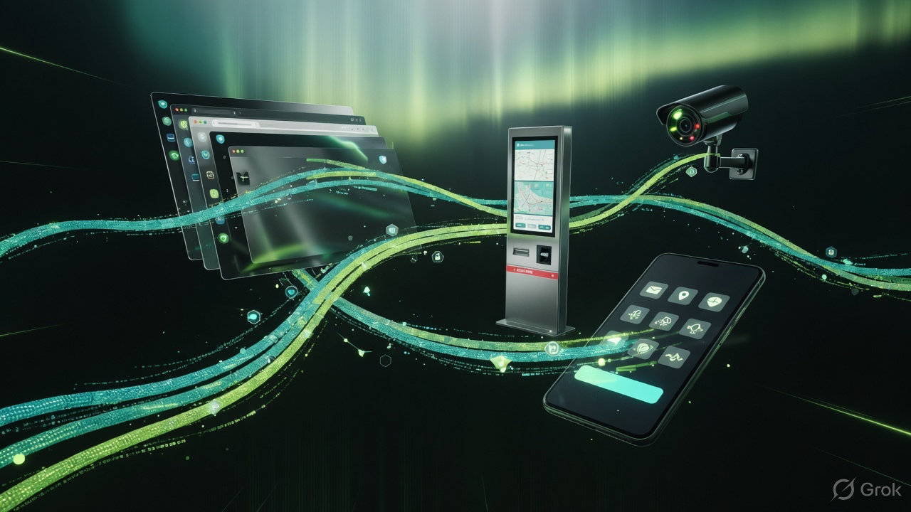 Visive platform connecting calls, chat, and cameras